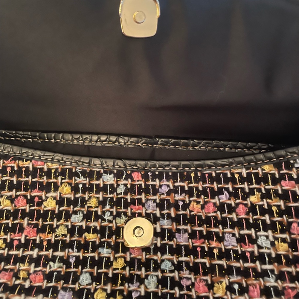 Liz Claiborne Black and Multicolor Tweed Shoulder Bag - Picture 7 of 8